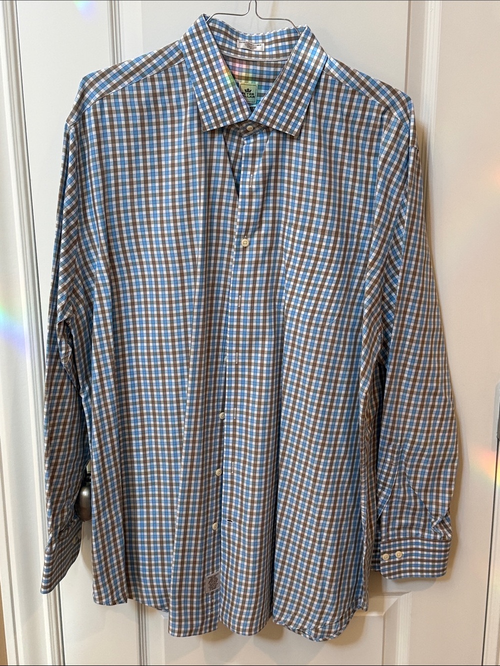 Peter Millar Blue and Brown Checked Shirt